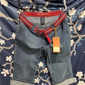 New d. jeans Blue Denim with Red Waistband women size 14